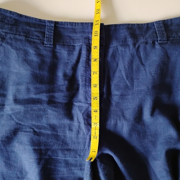 Vineyard Vines Cotton Linen Stretch Navy Blue Cropped Classic Chinos Size 14 - Picture 15 of 17